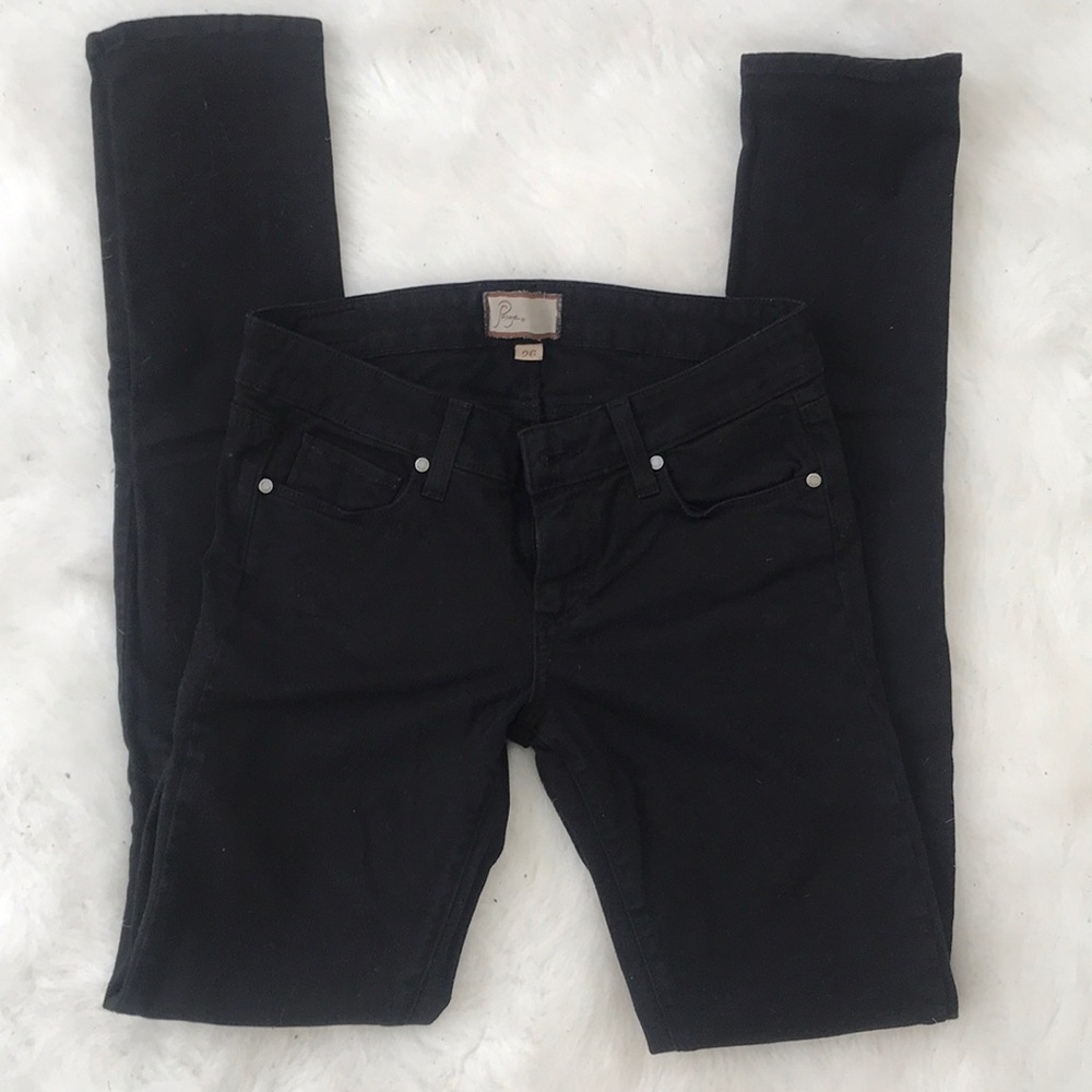 Paige Jeans Peg Skinny Black Jeans Size 26